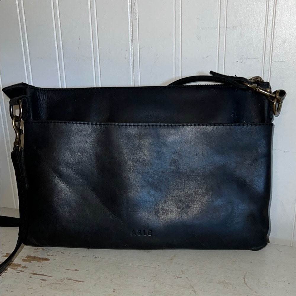 Able Black Crossbody Bag with Adjustable Strap